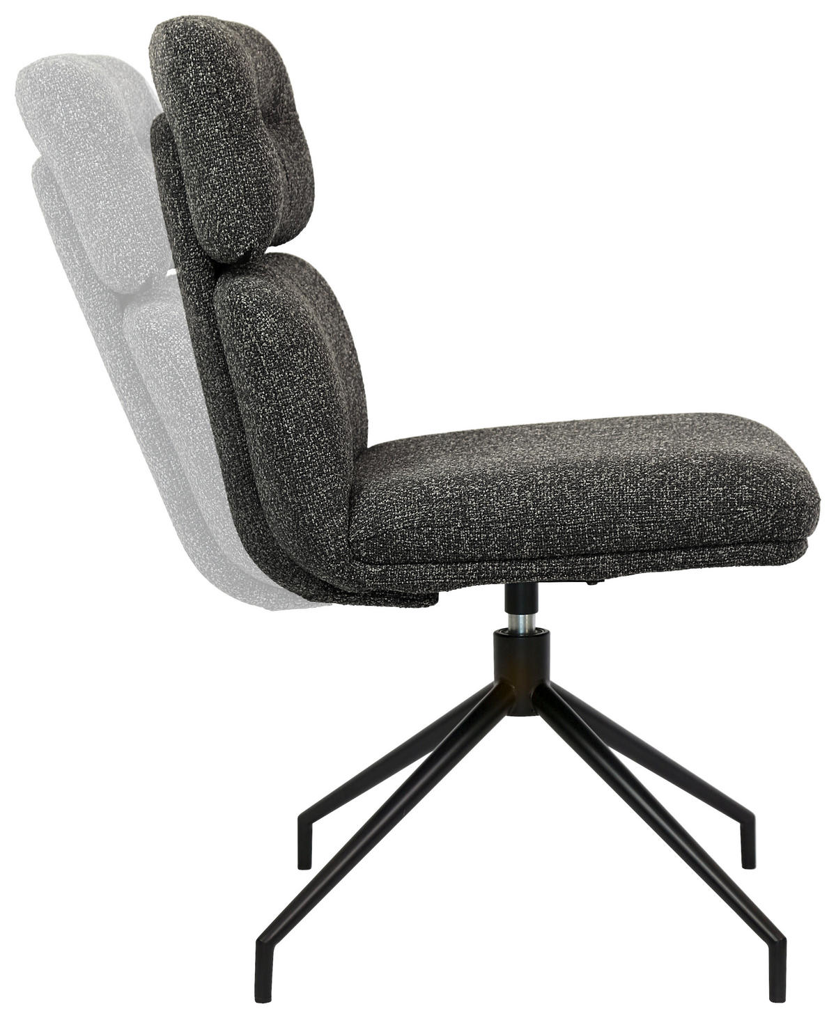 STUHL Eisen Webstoff  - Dunkelgrau/Schwarz, Design, Textil/Metall (50/92/64,5cm) - Dieter Knoll
