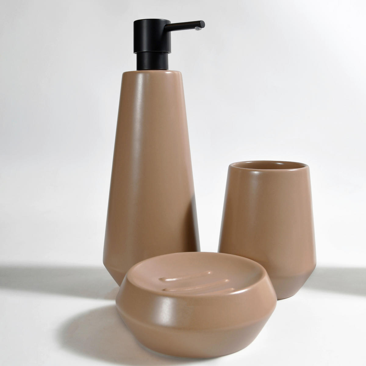 SEIFENSPENDER Keramik  - Cappuccino, Basics, Keramik (9/24,5cm) - Spirella