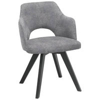STOLICA S NASLONOM ZA RUKE  siva, crna  tekstil, drvo      - siva/crna, Design, tekstil/drvo (53/81/60cm) - Venda