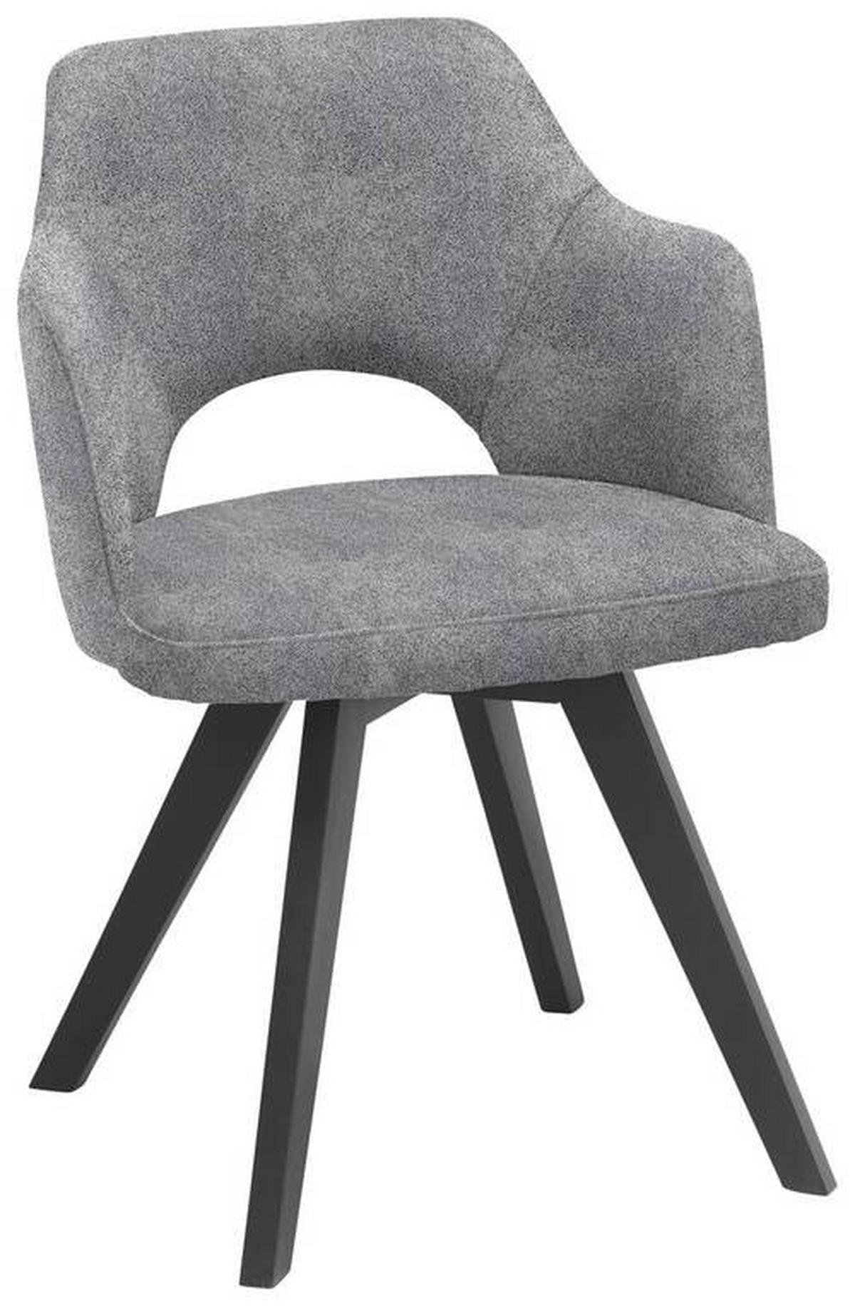 STOLICA S NASLONOM ZA RUKE  siva, crna  tekstil, drvo      - siva/crna, Design, tekstil/drvo (53/81/60cm) - Venda