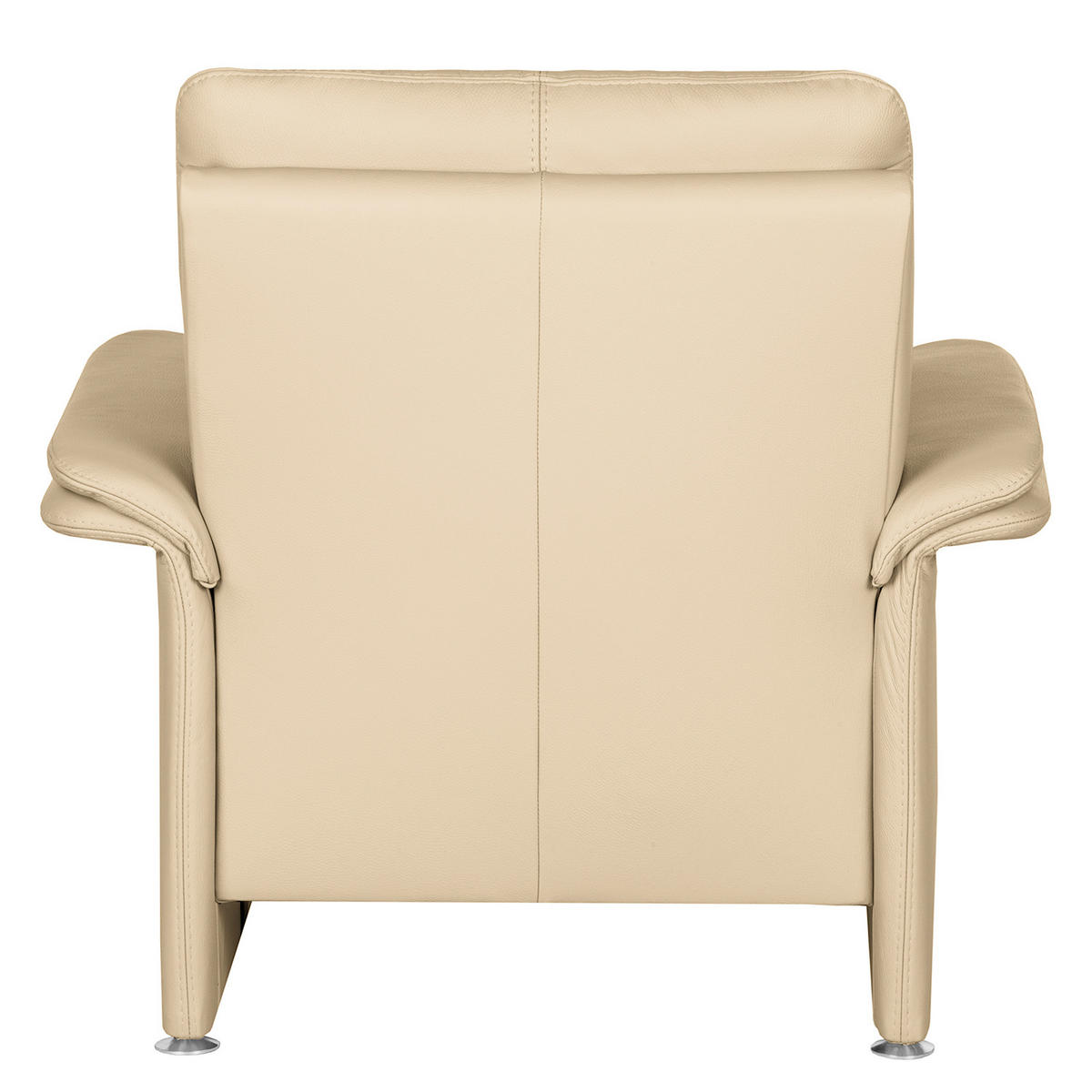 SESSEL in Echtleder Beige  - Beige/Silberfarben, Design, Leder/Metall (93/90/88cm) - Livetastic