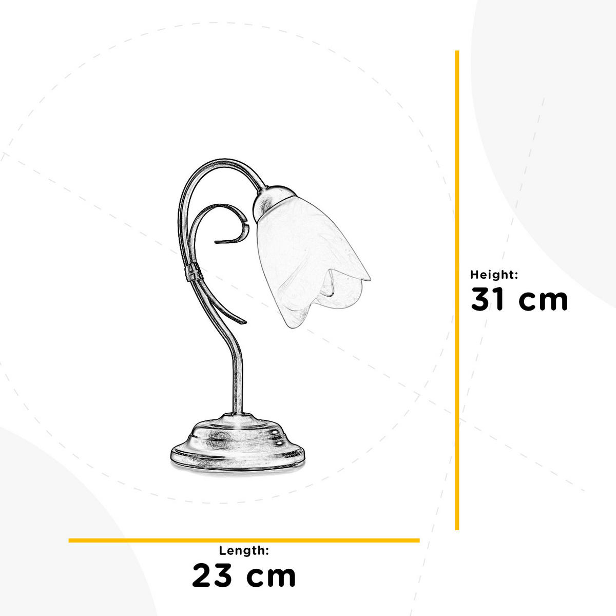 TISCHLEUCHTE 25/35 cm   - Braun/Weiß, KONVENTIONELL, Glas/Kunststoff (25/35cm)