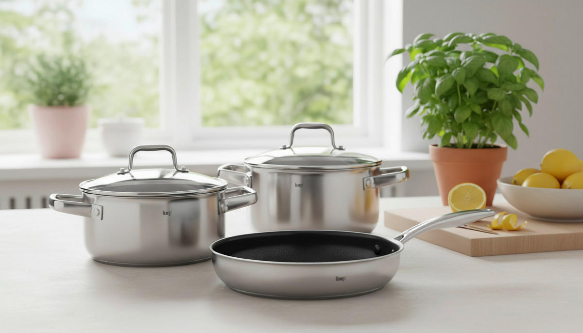 Set De Oale 3 piese  - străveziu/culoare inox, Basics, sticlă/metal - Homeware Profession.