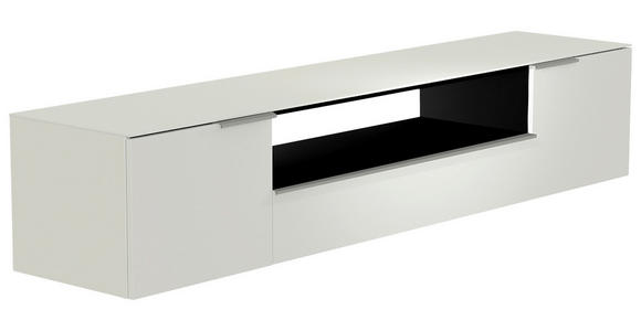 LOWBOARD  in 210/41/45 cm  - Alufarben/Weiß, Design, Glas/Holzwerkstoff (210/41/45cm) - Moderano