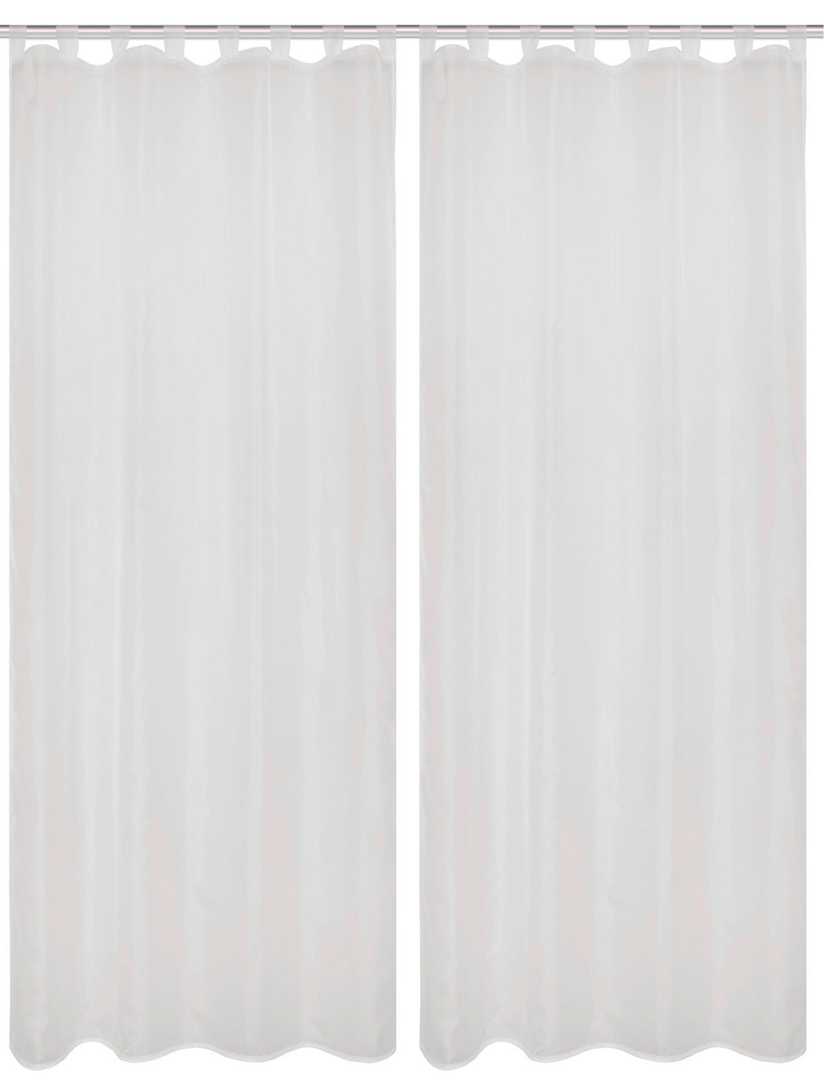 SCHLAUFENSCHAL  transparent   135/245 cm 2 Stück  - Grau Hochglanz, Basics, Textil (135/245cm)