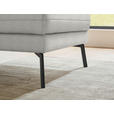 ECKSOFA  in Flachgewebe Silberfarben Armteilverstellung, Relaxfunktion, Drehsitzfunktion  255-365/175-224 cm  - Silberfarben/Schwarz, Design, Textil/Metall (255-365/175-224cm) - Dieter Knoll