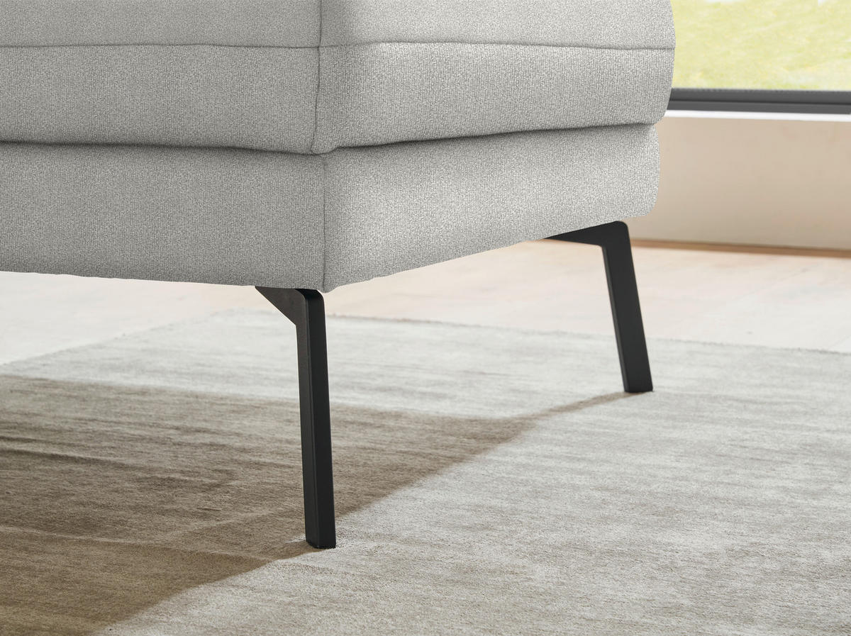 ECKSOFA  in Flachgewebe Silberfarben  255-365/175-224 cm  - Silberfarben/Schwarz, Design, Textil/Metall (255-365/175-224cm) - Dieter Knoll