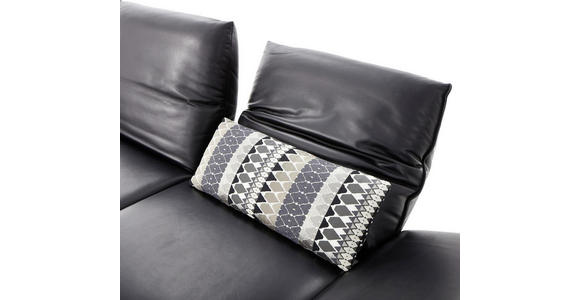 2,5-SITZER in Echtleder Schwarz - Schwarz/Nickelfarben, Design, Leder (236/73/93cm) - Dieter Knoll