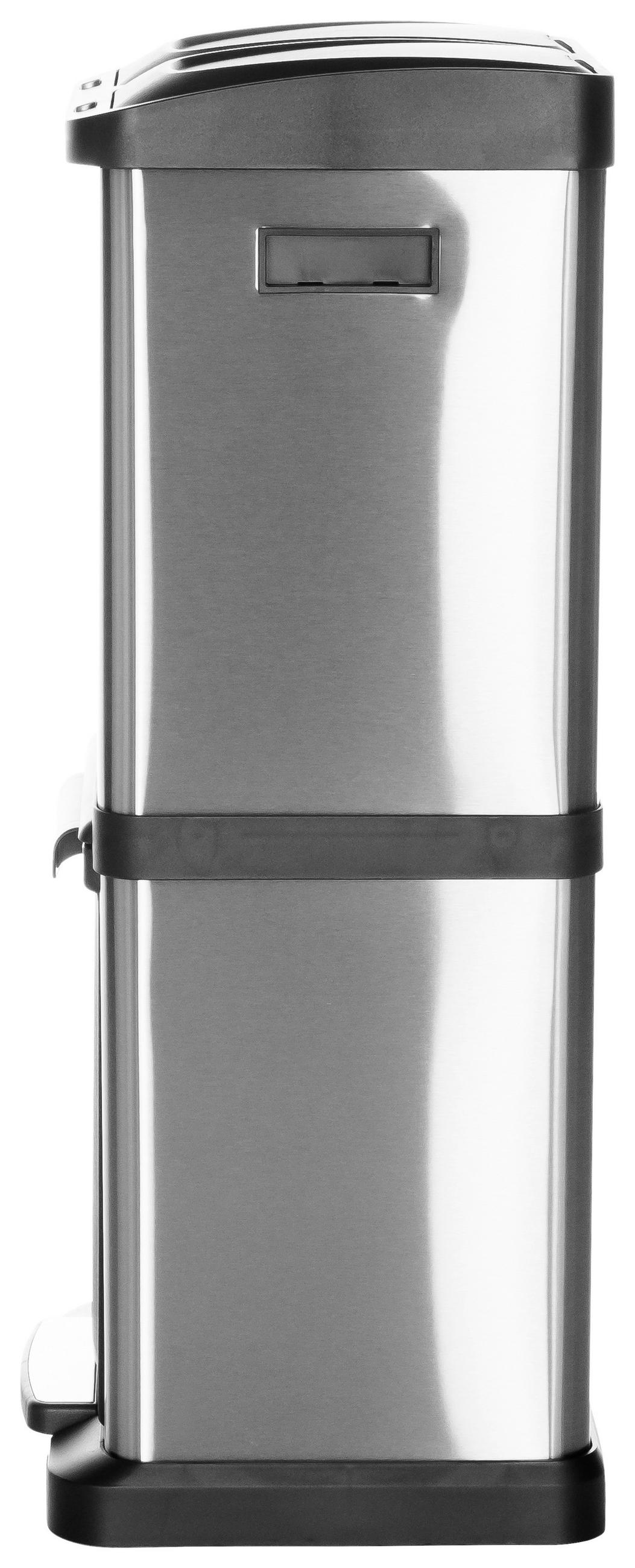 ABFALLSAMMLER 32 L  - Silberfarben/Schwarz, Basics, Kunststoff/Metall (32/78/32cm) - MID.YOU