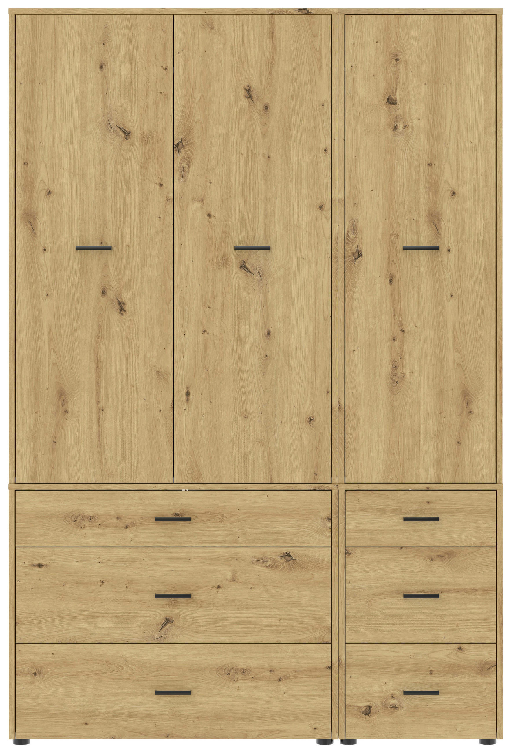 Kleiderschrank Kivo Eiche Artisan Dekor, B: 135 cm