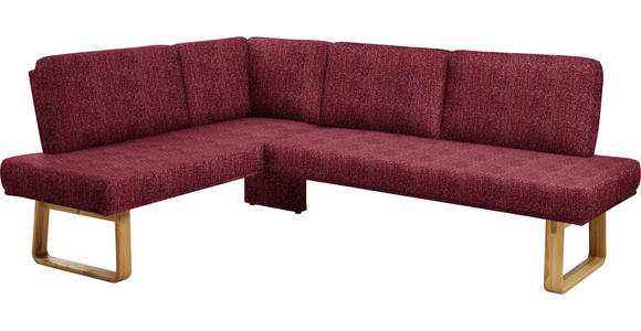 ECKBANK 174/280 cm in Rot, Eichefarben - Eichefarben/Rot, Design, Holz/Textil (174/280cm) - Dieter Knoll