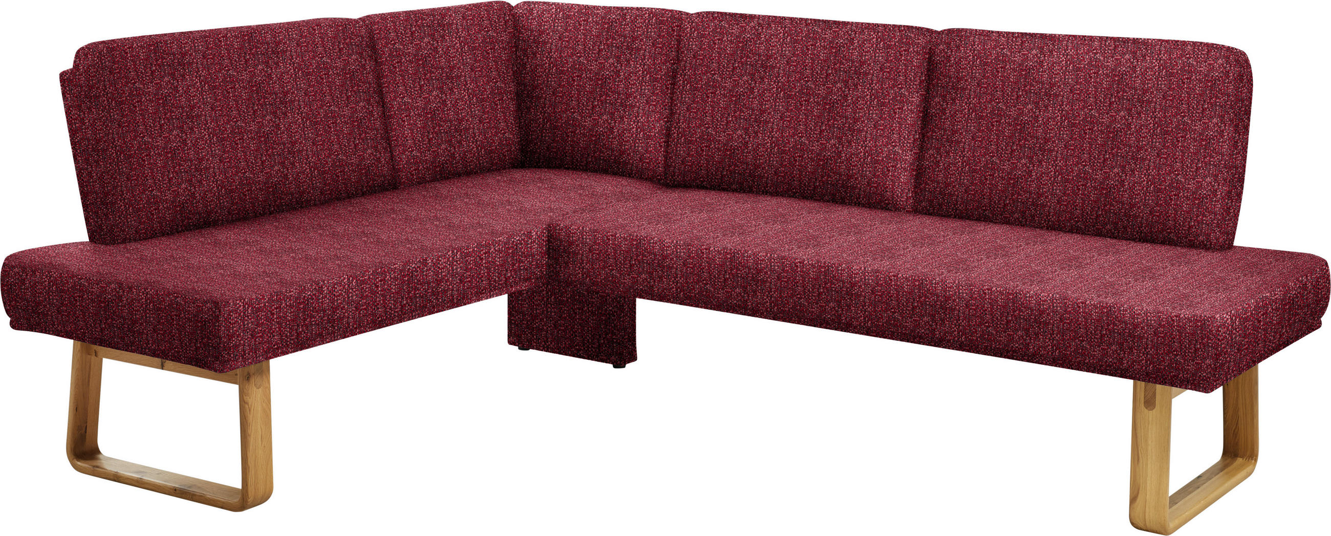 ECKBANK 174/280 cm  in Rot, Eichefarben  - Eichefarben/Rot, Design, Holz/Textil (174/280cm) - Dieter Knoll