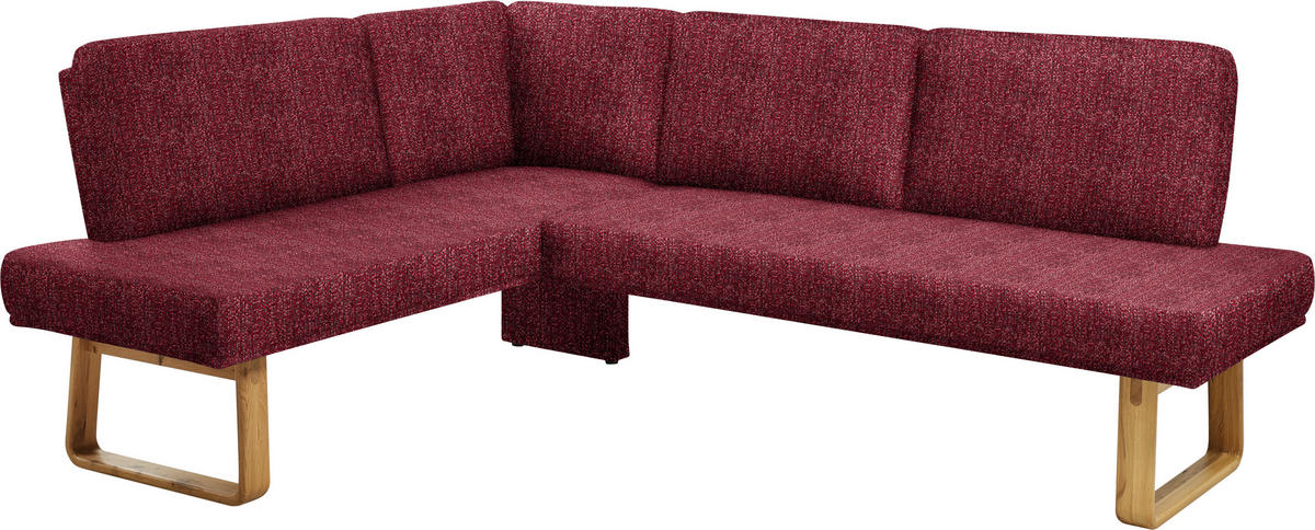 ECKBANK 174/280 cm  in Rot, Eichefarben  - Eichefarben/Rot, Design, Holz/Textil (174/280cm) - Dieter Knoll