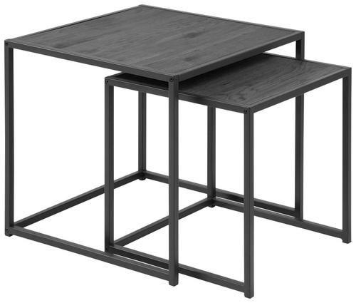 SATZTISCH 50/45/50 cm Schwarz quadratisch  - Schwarz, Trend, Holzwerkstoff/Metall (50/45/50cm) - MID.YOU