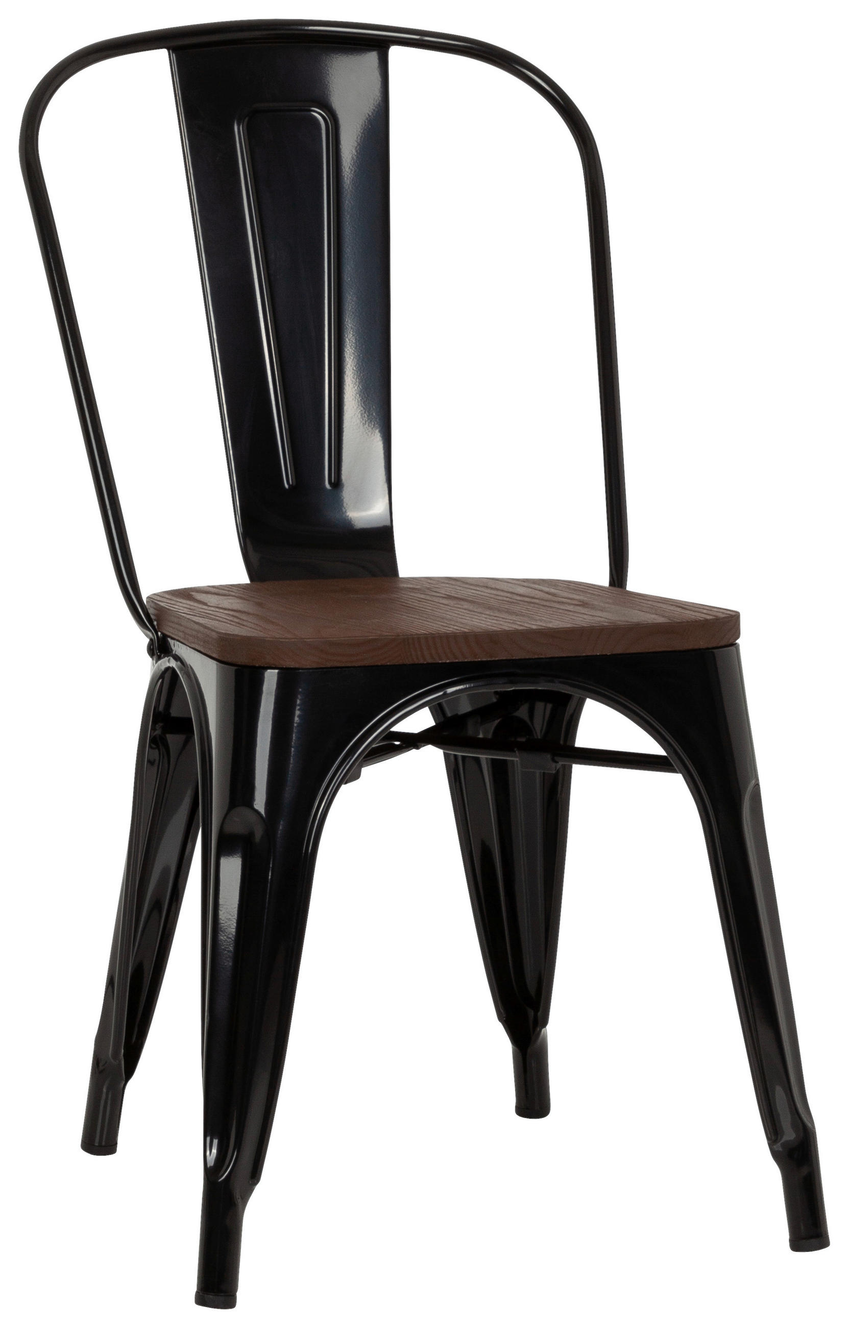 STUHL Schwarz, Dunkelbraun Ulme  - Dunkelbraun/Schwarz, Basics, Holz/Metall (44/84/54cm) - MID.YOU