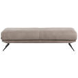 HOCKER in Leder Grau  - Schwarz/Grau, Design, Leder/Metall (160/45/60cm) - Dieter Knoll