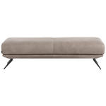 HOCKER in Leder Grau  - Schwarz/Grau, Design, Leder/Metall (160/45/60cm) - Dieter Knoll
