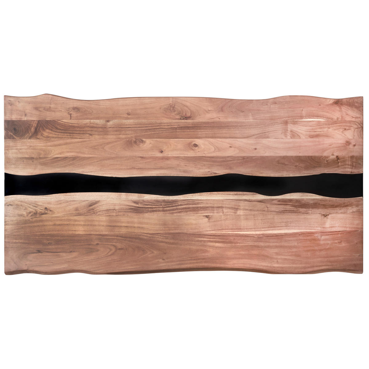 ESSTISCH in Metall, Holz   - Schwarz/Akaziefarben, Modern, Holz/Metall (180/76/90cm) - Livetastic
