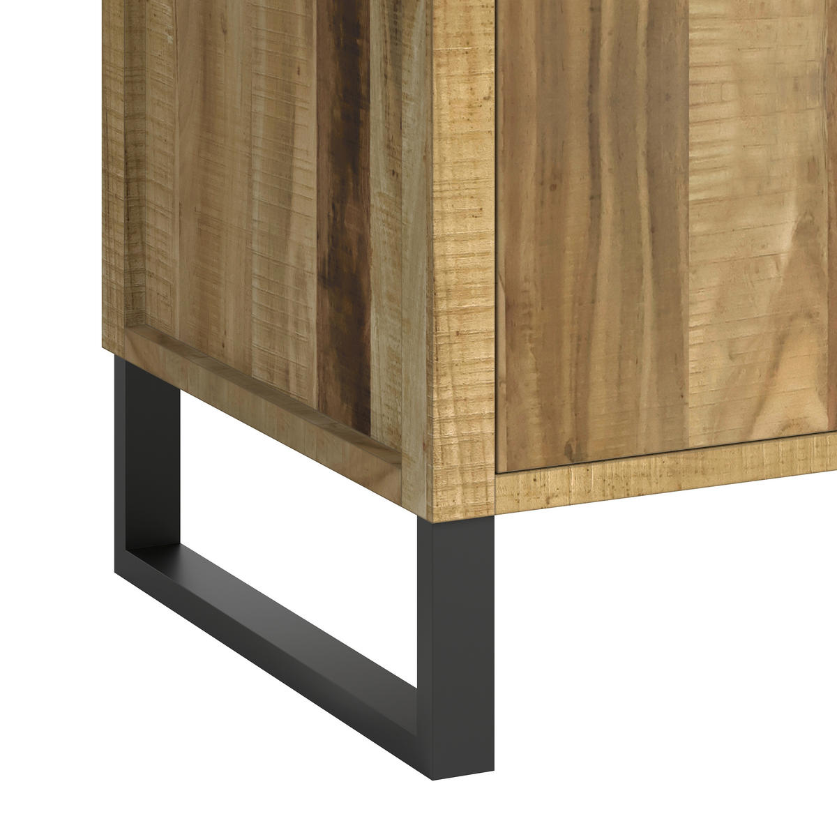 WASCHBECKENUNTERSCHRANK 116/64/50 cm  - Schwarz/Naturfarben, Natur, Holz/Metall (116/64/50cm) - Livetastic