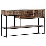 KONSOLENTISCH Mangoholz massiv Braun  - Schwarz/Braun, LIFESTYLE, Holz/Metall (130/38/75cm) - Landscape