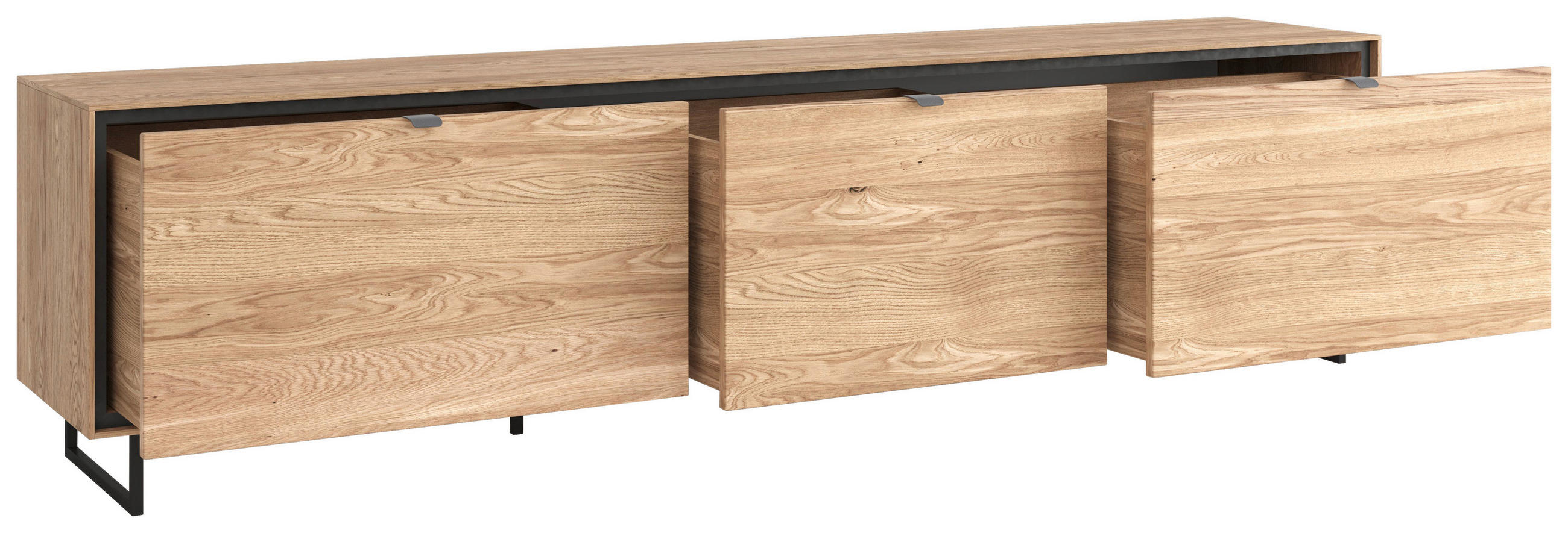 LOWBOARD 210,2/51/45,6 cm  - Dunkelgrau/Eichefarben, Design, Holz/Holzwerkstoff (210,2/51/45,6cm) - Livetastic