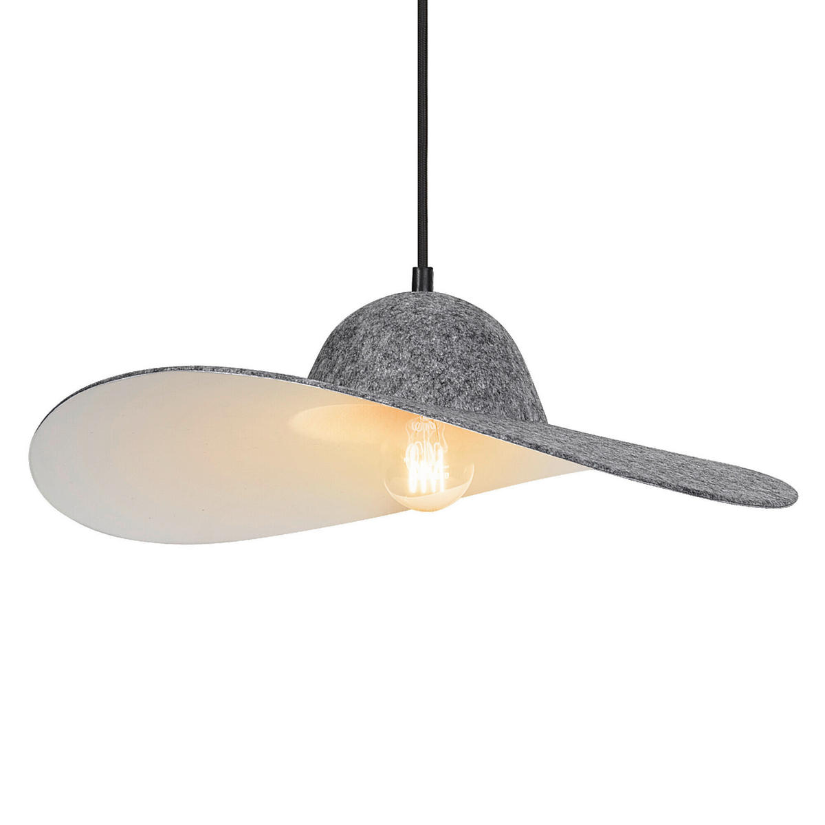 HÄNGELEUCHTE 50/150 cm  - Dunkelgrau, Basics, Textil/Metall (50/150cm) - Osram
