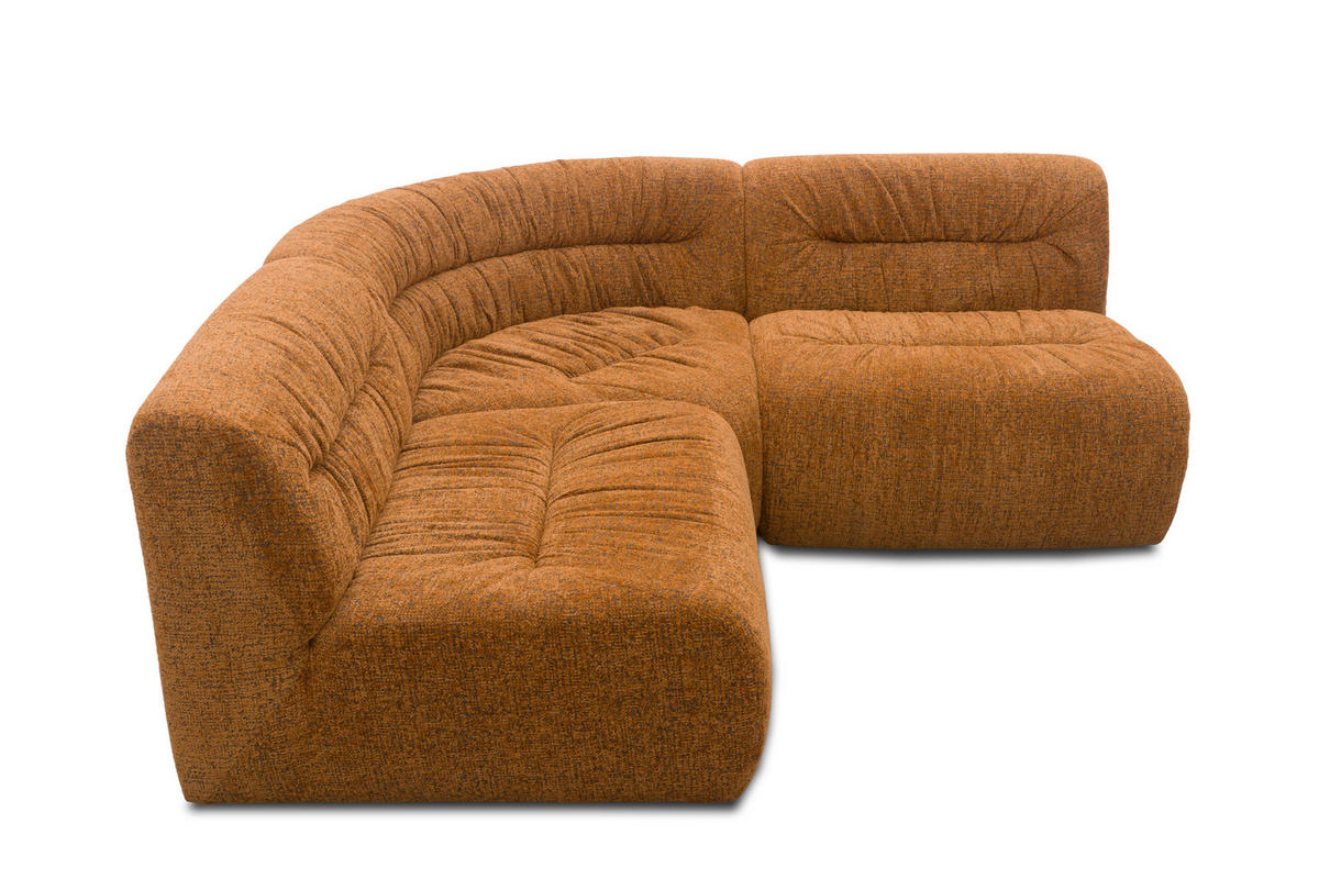 ECKSOFA 800 027 Kupferfarben Chenille Rücken echt  - Schwarz/Kupferfarben, MODERN, Kunststoff/Textil (214/214cm) - Livetastic