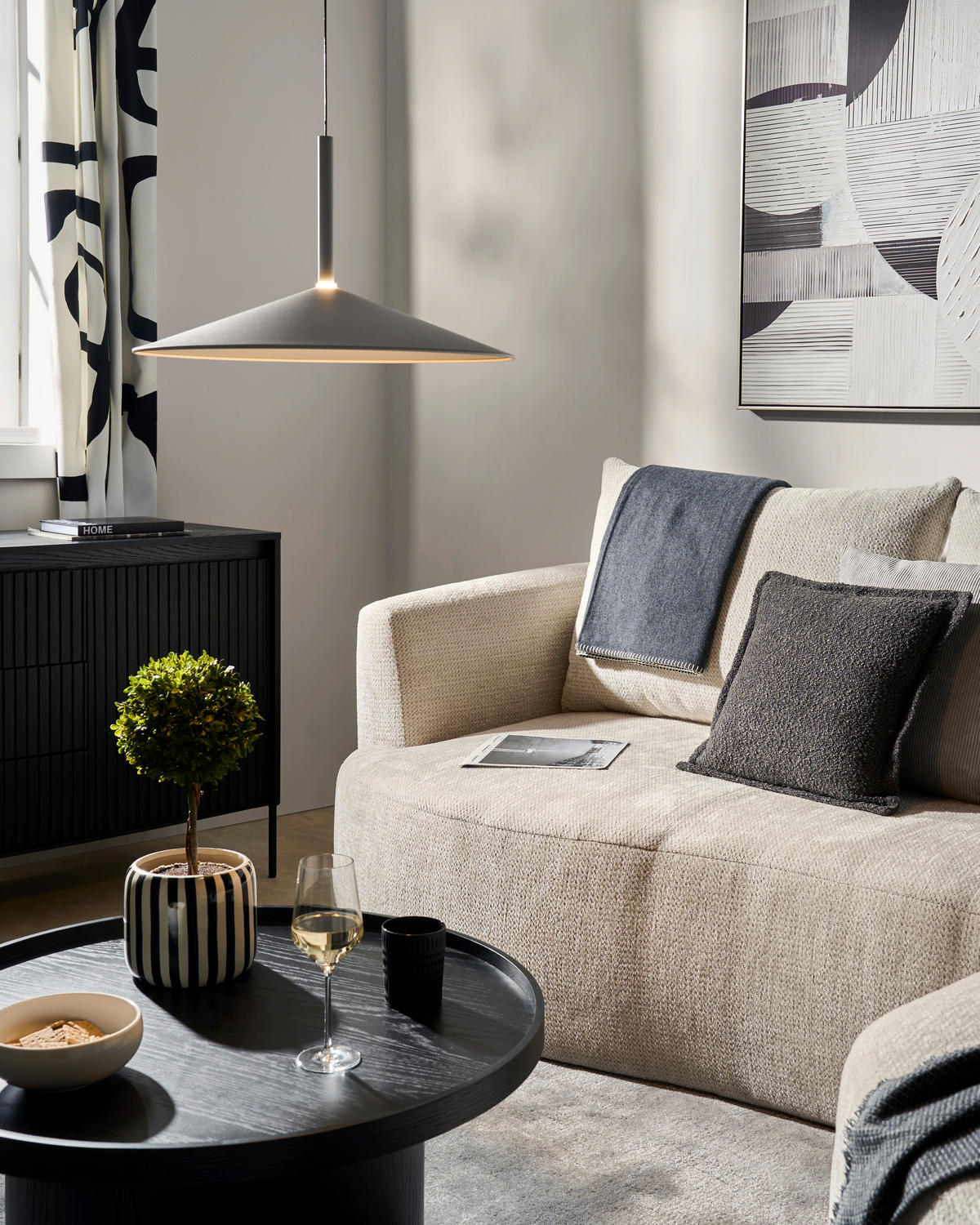 ECKSOFA in Chenille Greige  - Greige/Schwarz, MODERN, Kunststoff/Textil (287/179cm) - Carryhome