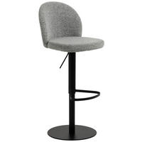 BARHOCKER Webstoff Grau Sitzfläche 360° drehbar, mit Griff  - Schwarz/Grau, Trend, Textil/Metall (44/109/50cm) - MID.YOU