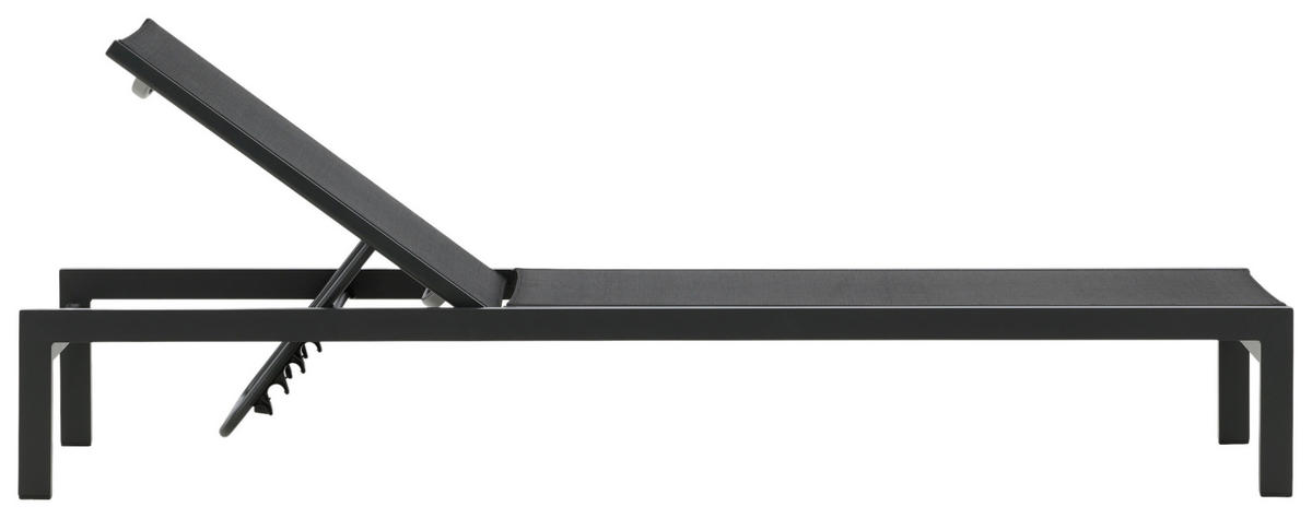 SONNENLIEGE 60/30/195 cm  - Schwarz, KONVENTIONELL, Metall (60/30/195cm) - Gardenson