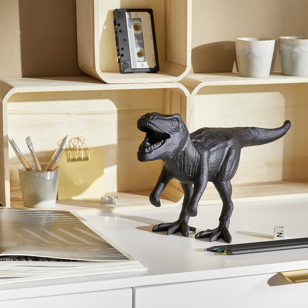 SKULPTUR - Schwarz, Basics, Metall (27,5/13/9,5cm) - Light & Living