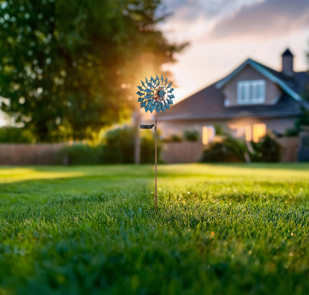 SOLARLEUCHTE  - Blau/Klar, Design, Glas/Metall (22,5/11,5/92cm) - Globo