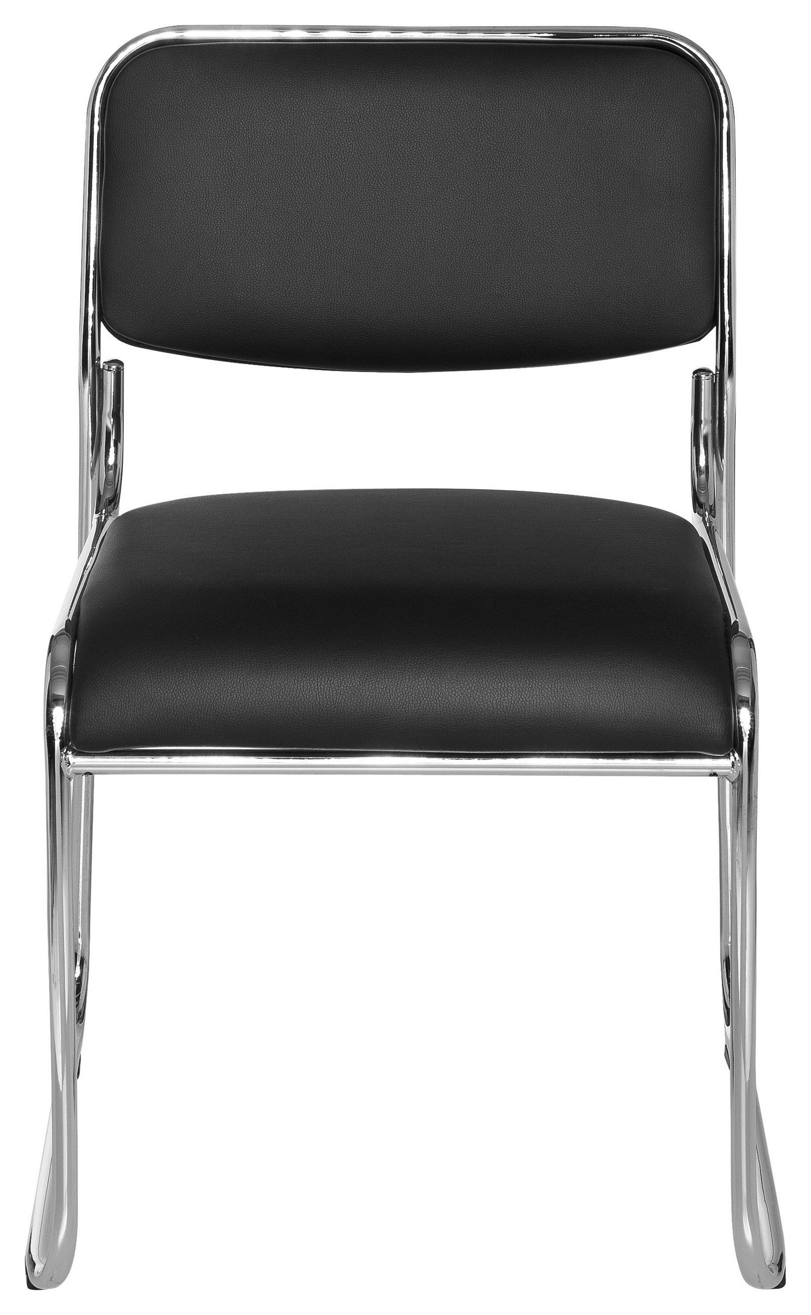 BESUCHERSTUHL Schwarz  - Chromfarben/Schwarz, MODERN, Textil/Metall (41/84/52cm) - MID.YOU