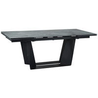 ESSTISCH in Metall, Glas, Keramik 200-300/100/76 cm  - Schwarz/Grau, Design, Glas/Keramik (200-300/100/76cm) - Emilio Belluti