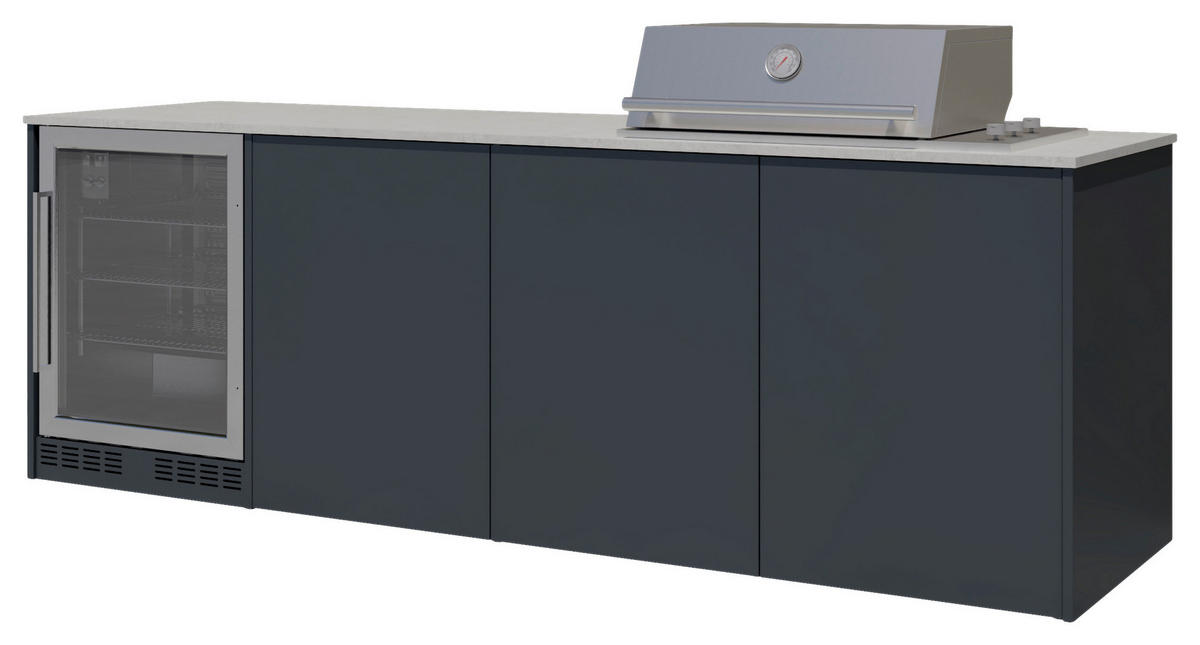 OUTDOORKÜCHE  - Sandfarben/Anthrazit, Basics, Glas/Keramik (262/117-123/63,3cm) - Dieter Knoll