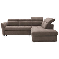 ECKSOFA in Mikrofaser Taupe  - Taupe/Schwarz, Design, Kunststoff/Textil (254/224cm) - Livetastic