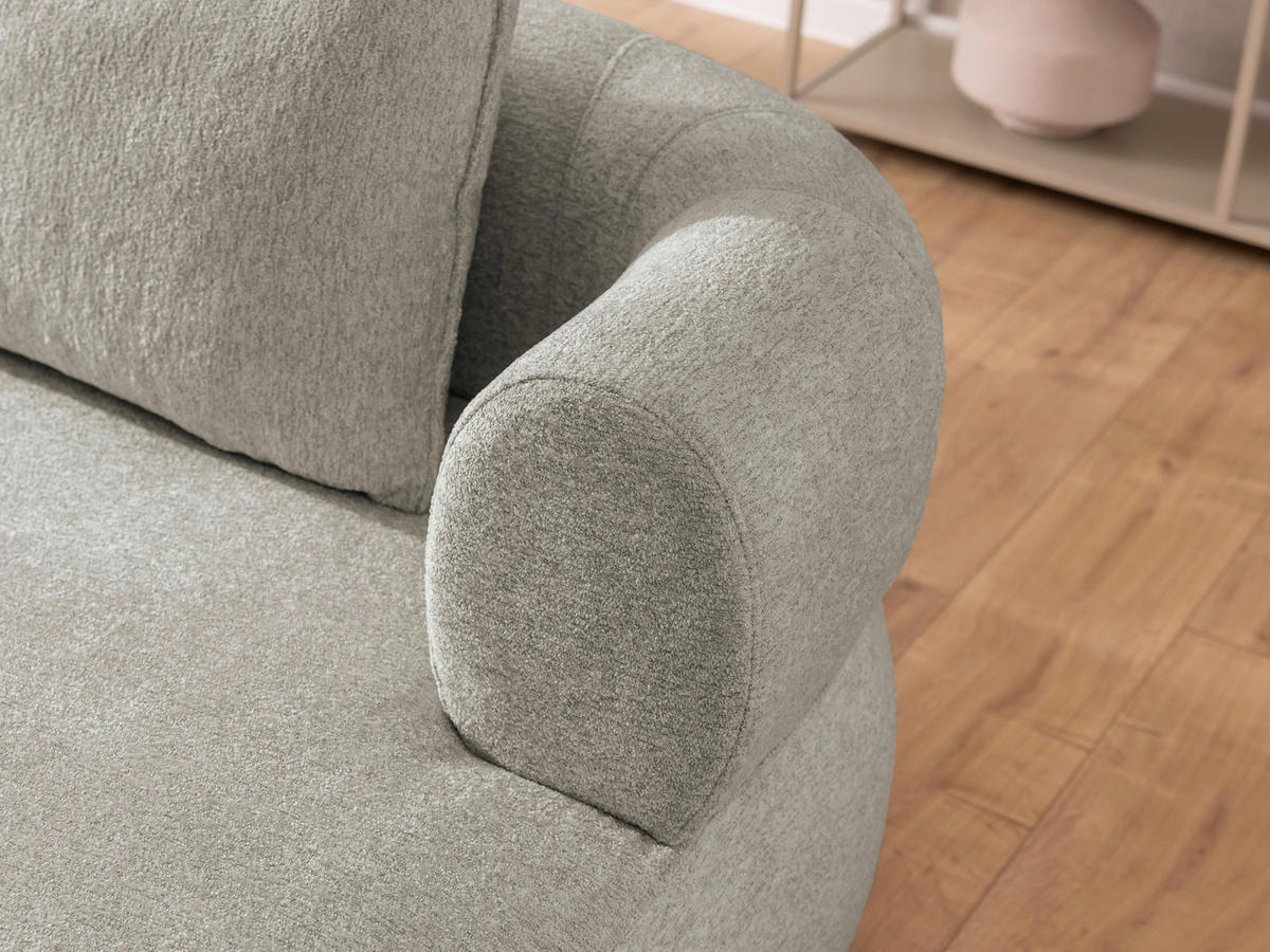 ECKSOFA in Chenille Hellgrau  - Hellgrau/Schwarz, Design, Kunststoff/Textil (256/156cm) - Livetastic
