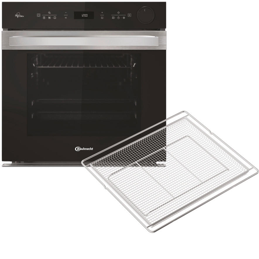 BACKOFENSET BAKO AIRFRY  - Edelstahlfarben/Schwarz, Basics, Glas/Metall (59,5/57,5/57cm) - Bauknecht