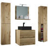 BADEZIMMER 5-teilig  in 127 cm  - Honigeiche/Schwarz, MODERN, Glas/Keramik (127cm) - MID.YOU
