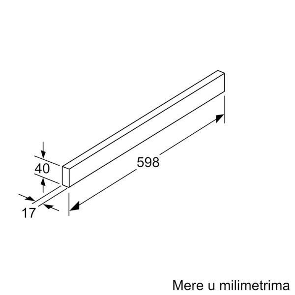 UKRASNA LAJSNA   - boja nerđajućeg čelika, Dizajnerski, metal (60/4/2cm)