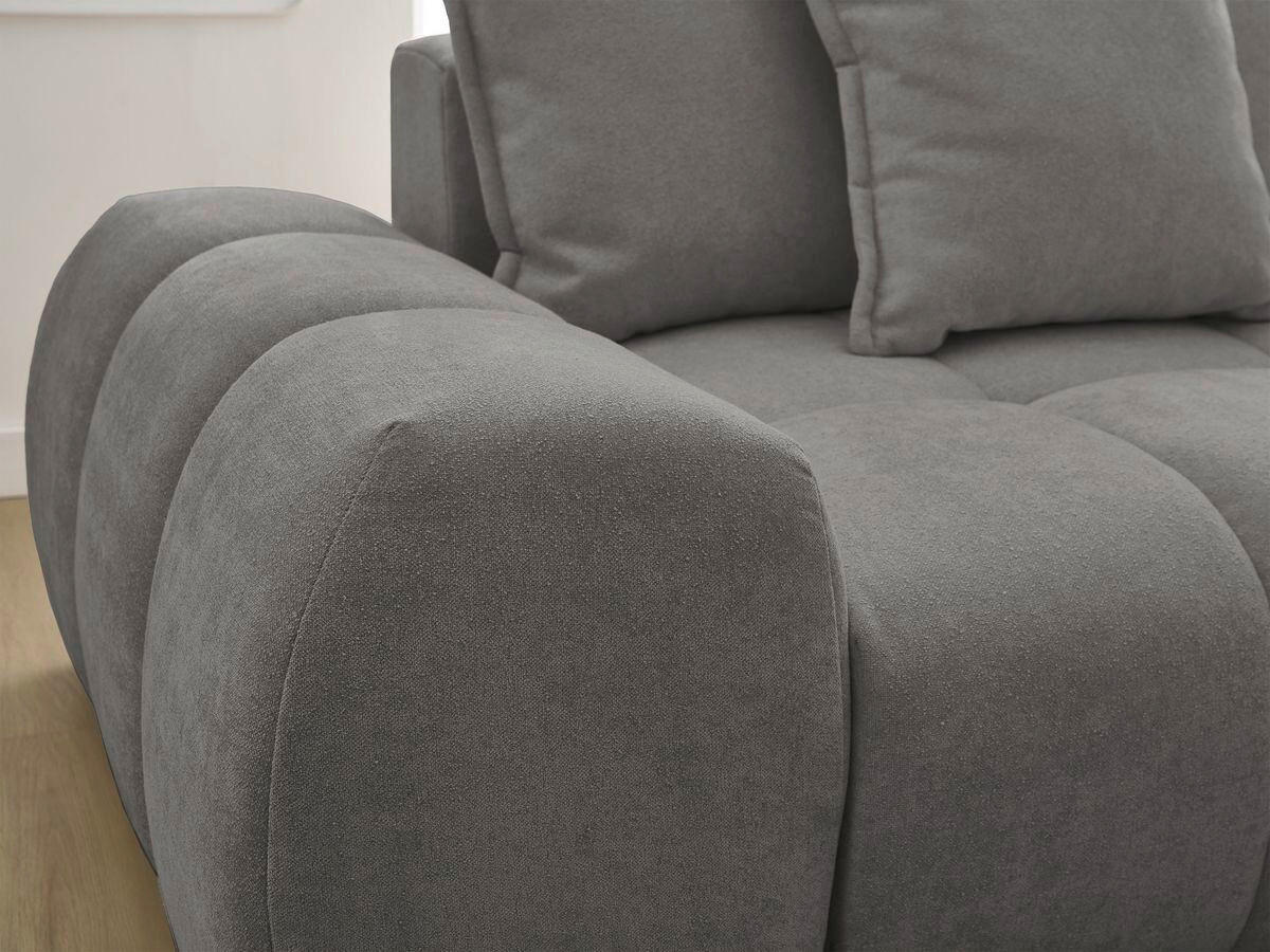 ECKSCHLAFSOFA EVEREST  mit Rücken echt, Armteil links, Armteil rechts Struktur Dunkelgrau  - Dunkelgrau/Schwarz, MODERN, Kunststoff/Textil (318/180cm) - Livetastic