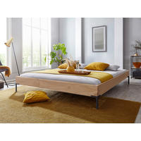 FUTÓNOVÁ POSTEĽ, 140/200 cm farba smreka - čierna/farba smreka, Modern, kov/drevo (140/200cm) - Livetastic