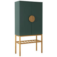HIGHBOARD  in 80/162/37 cm  - Dunkelgrün/Eichefarben, Design, Holz/Holzwerkstoff (80/162/37cm)
