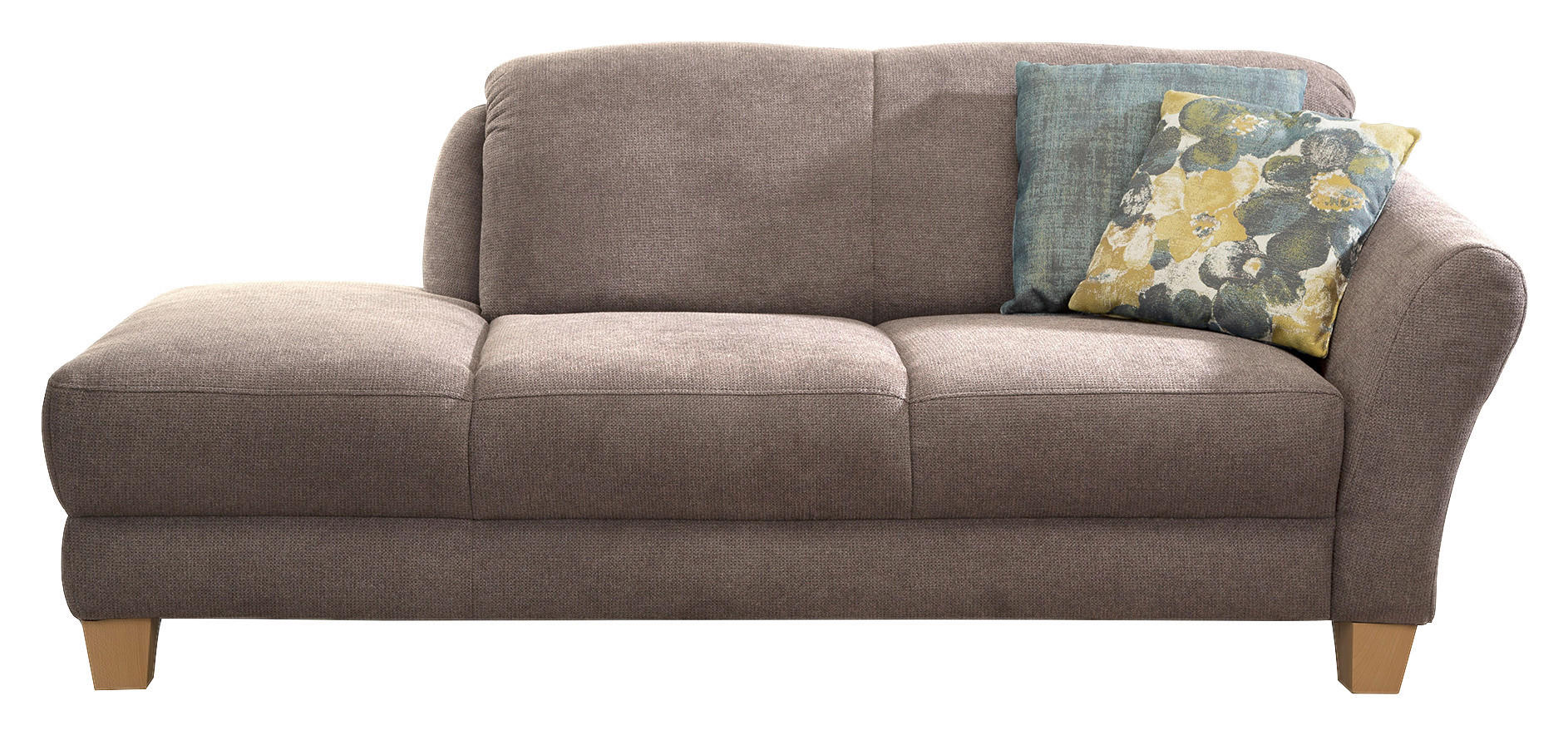 RÉCAMIERE Taupe Flachgewebe  - Taupe/Naturfarben, KONVENTIONELL, Holz/Textil (194/84/91cm) - Sit & More