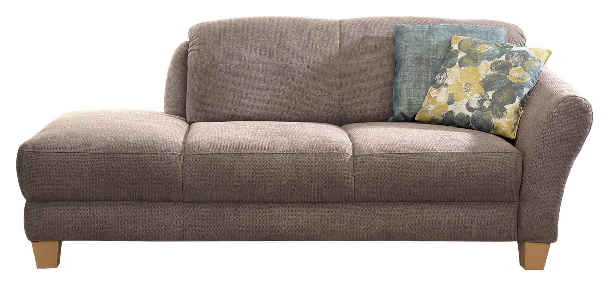 RÉCAMIERE in Flachgewebe Taupe  - Taupe/Naturfarben, Konventionell, Holz/Textil (194/84/91cm) - Sit & More