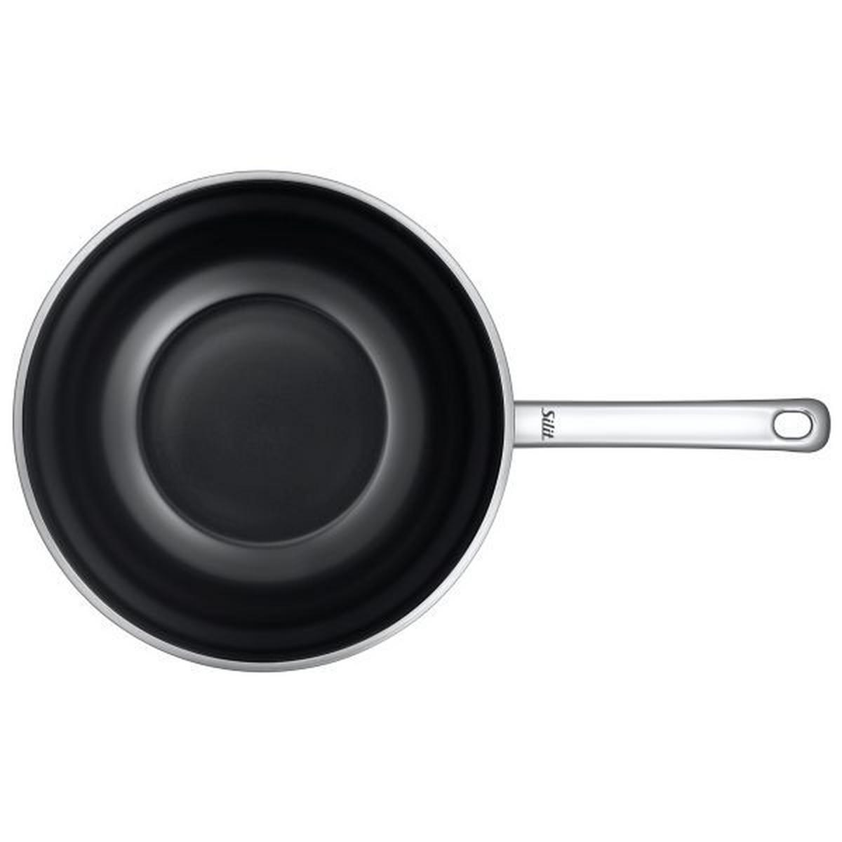 WOKPFANNE Wuhan Keramikbeschichtung 28 cm  - Edelstahlfarben, Basics, Metall (28cm) - Silit