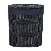 KÔŠ NA BIELIZEŇ, čierna - čierna, Basics, drevo/textil (51/37/56cm) - Ambia Home