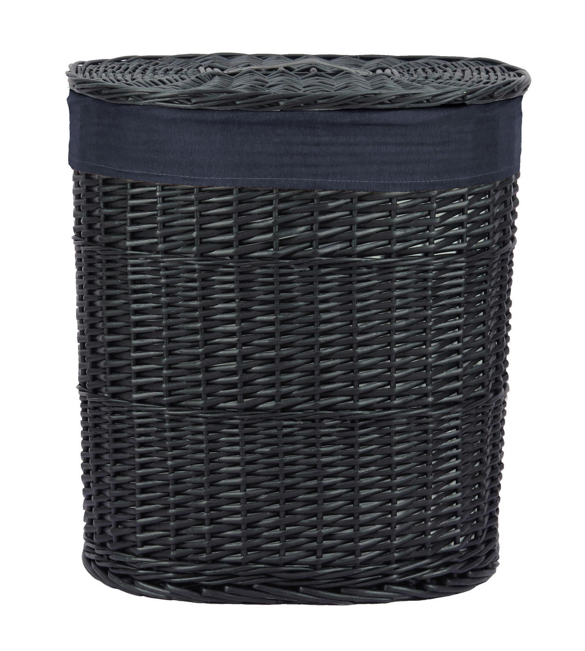 KÔŠ NA BIELIZEŇ, čierna - čierna, Basics, drevo/textil (51/37/56cm) - Ambia Home