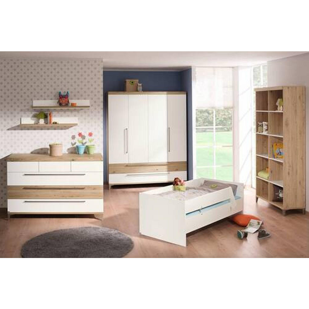 Thumbnail - Paidi Kommode Remo, Weiß, Eiche, Metall, 6 Schublade(n) Schubladen, 94.3x55.9x141.2 cm, Blauer Engel, Goldenes M, Wohnzi...