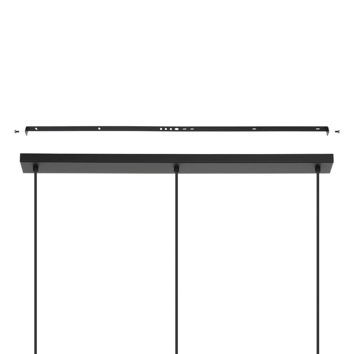 HÄNGELEUCHTE 96/26/110 cm  - Schwarz/Naturfarben, Natur, Holz/Metall (96/26/110cm) - Eglo